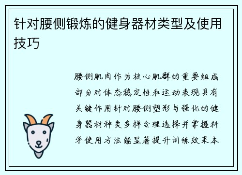 针对腰侧锻炼的健身器材类型及使用技巧